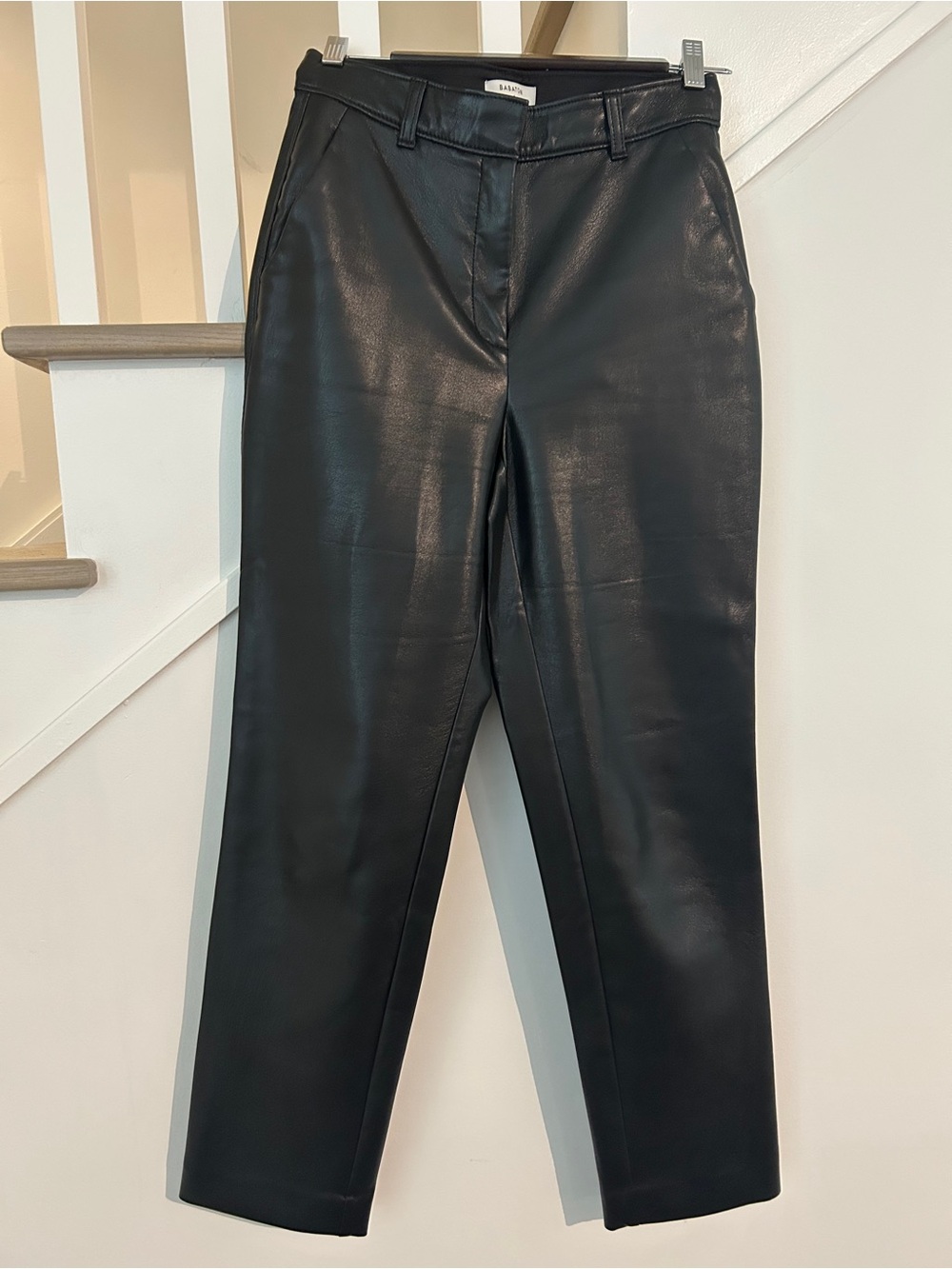Babaton Black Faux Leather Pants